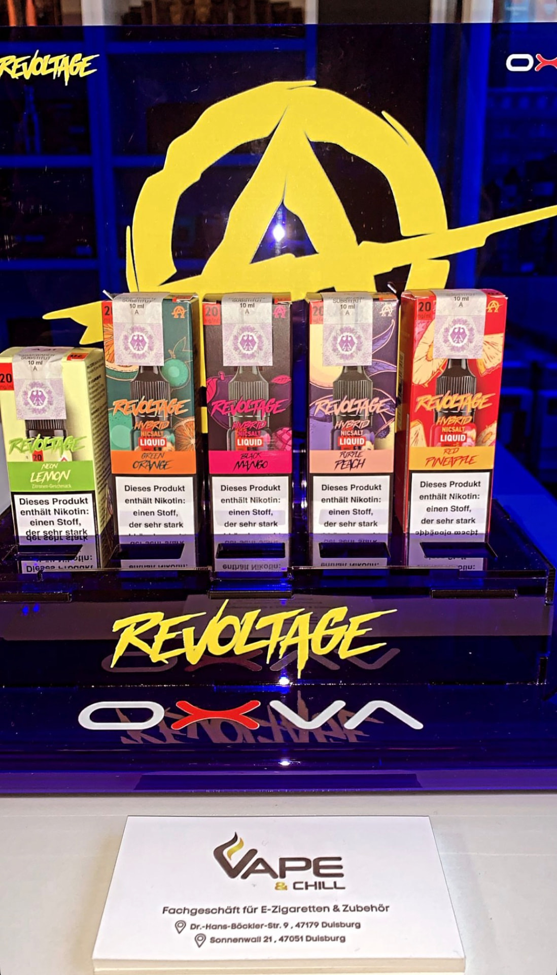 Revoltage NicSalt Liquid Display